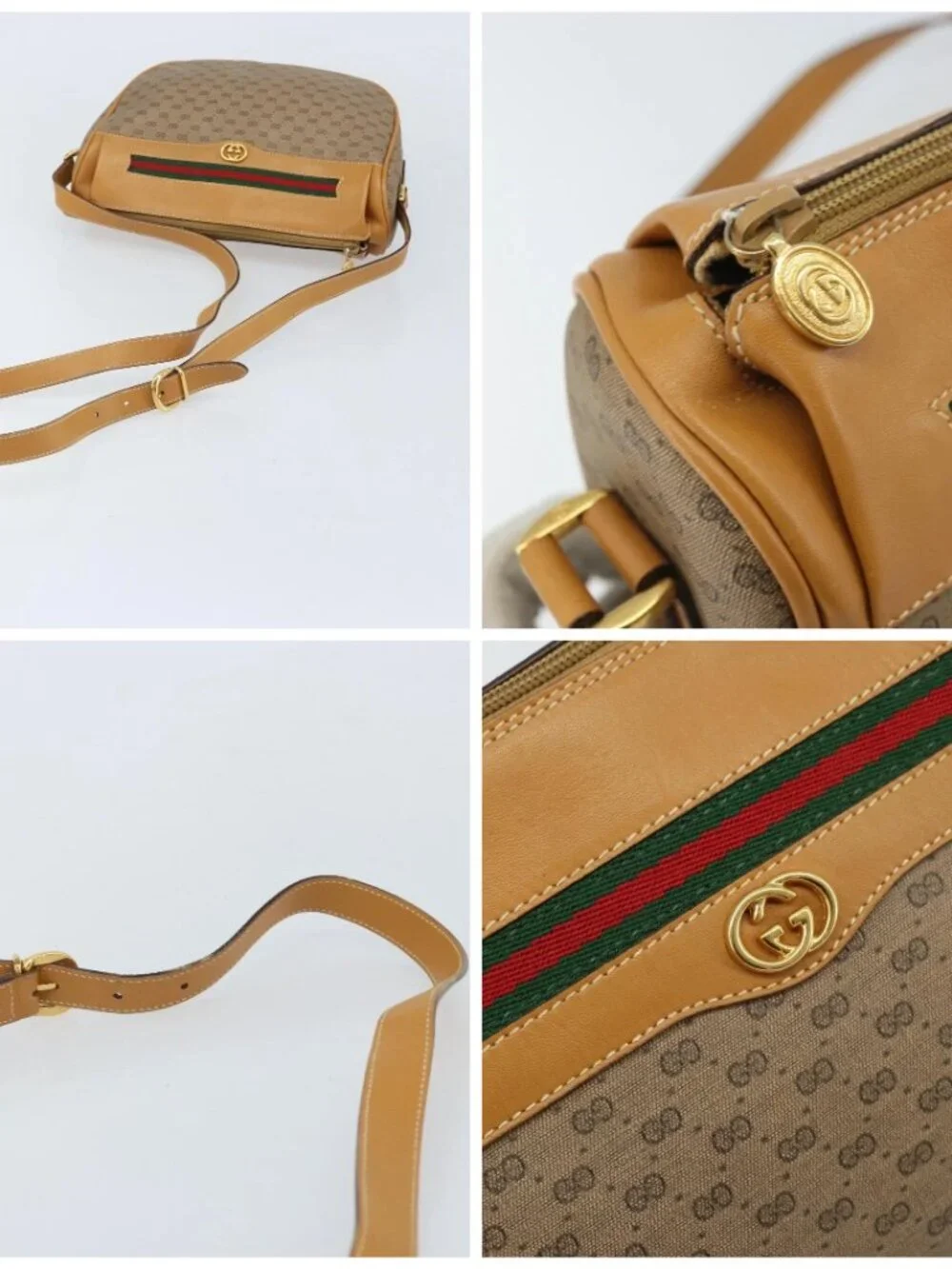 GUCCI Micro GG Supreme Web Sherry Line Bag PVC Beige 001 115 0918 Auth BA10601 - Picture 16 of 16